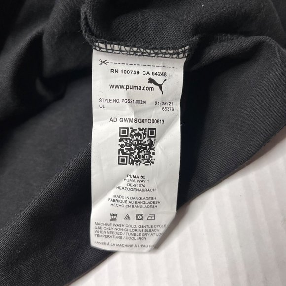 Puma Black t shirt girls large iridescent logo in corner - Picture 5 of 5